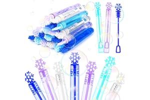SULOLI 20PCS Mini Bubble Wand Christmas Bubbles With Bubble Wand Bottles Birthday Bubble Solution Blowers For Kids Children Party Supply Summer Outdoor Toys