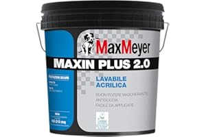 PITTURA MURALE IDROPITTURA A BASE ACRILICA "Maxin Plus 2.0" ECOLOGICA Certificata EcoLAbel PER INTERNI BIANCA LT. 4 MAX MEYER