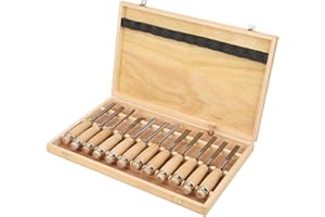 EJOYOUS Herramienta de Talla de Madera de 12 piezas, Juego de cinceles para madera, Cuchillo de Talla de Madera, Herramienta de cincel manual para tallar con caja de almacenamiento, para talladores