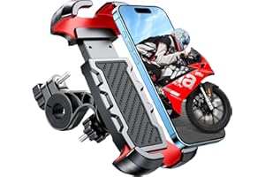 Mohard Support Téléphone Vélo, 2025 Améliorée [Ne Tombe Jamais] [0 Secousses] [Installation en 3s] Support Telephone Moto pour VTT Scooter, 360° Rotation Porte Telephone Velo pour 4,7-6,8'' Smartphone