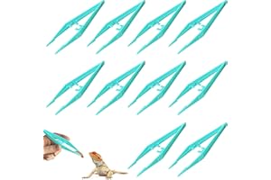 NOENAENI 10Pcs Reusable Plastic Tweezers for Kids Portable Medical Tweezers Comfort Grip First Aid Tweezer Serrated Tips for Kids DIY Arts Crafts Health Beauty Professional Use (10.5cm, Green)