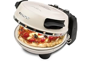‎G3 FERRARI G3Ferrari elektrischer Pizzaofen Napoletana Icy Cream - limited Edition, G1003217, bis 400 Grad mit Pizzastein – inkl. 2-ten Stein/Pizza und Fladen uvm. in 3 Minuten/auch für Tisch und Garten