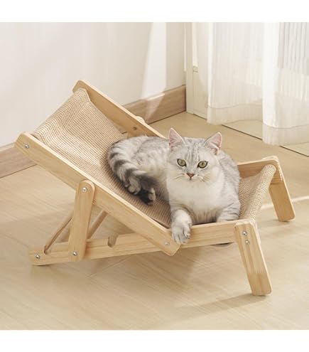 Gato Hamaca Silla De Playa Para Gatos, Cama Elevada Para Gatos De