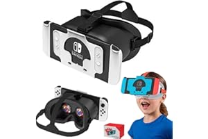 HOORAWWI Casque VR pour Nintendo Switch, casque de réalité virtuelle pour console Switch OLED pour jeux 3D pour adultes et enfants pour Labo VR, noir