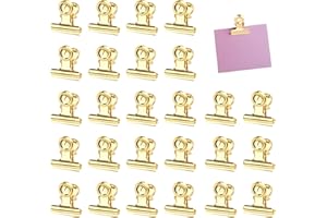 WRIOL JUYOO Binderklammern, JUYOO 30 Stück, 22 mm, Büroklammern, Briefklammern, Bulldoggenklammern für Bilder, Fotos, Küche, Zuhause, Büro, Zubehör, Gold
