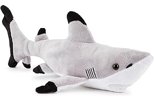 Zappi Co Pluszowy rekin w 100% z recyklingu, z czarną koronką, zabawka (długość 30 cm), wypchany, miękki, przytulny, przyjazny dla środowiska kolekcja zwierząt dla noworodka, pierwszego dziecka