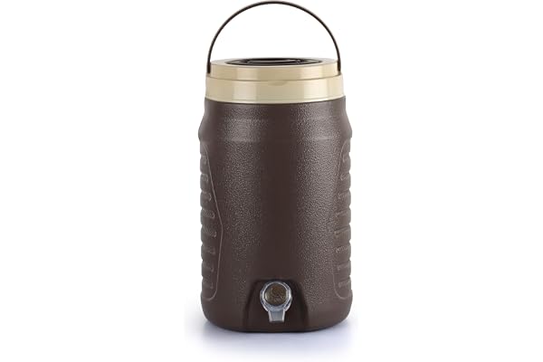 Cello Igloo Insulated Thermos Water Jug, 6 Liter, Brown Food Grade Inner PU Insulated, BPA Free, Leak Proof Lid Hot & Cold Easy to Carry Handle Thermos Water Jug For Kitchen, Office, Travel & Picnic