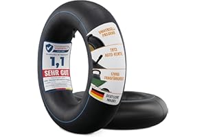 TENE® 2X Stück Premium 4.8/4.00-8 Schlauch für Schubkarre, Rasenmäher und mehr - aus robustem Butykautschuk doppelt gelegt für Lasten bis 170 kg inkl. Autoventil