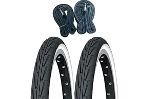 JL WENTI 2 Cubiertas Michelin DIABOLO City.L Confort Negro-Blanco 600A (37-541) + 2 cámaras FV (válvula Presta)