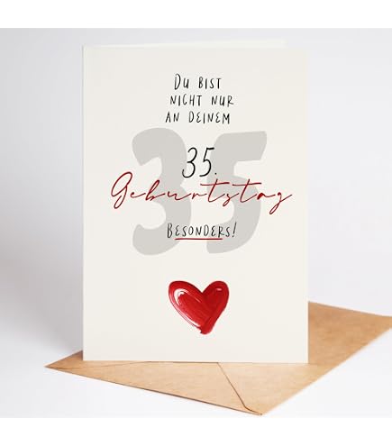 Lustige Geburtstagskarte Zum 35. – Große Karte 14x21,6 Cm Mit Umschlag, Für Männer & Frauen
