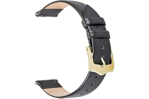 EACHE Bracelet en Cuir pour Femme, Mince, à Libération Rapide, 12mm, 14mm, 16mm, 18mm, 20mm