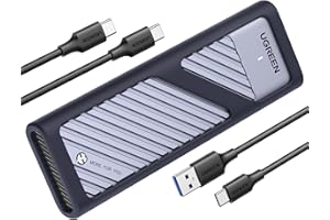 UGREEN M.2 NVMe Enclosure, Upgrade Heat Dissipation 10Gbps Aluminum NVMe Caddy with USB 3.2 Gen2, SSD Enclosure Support UASP & TRIM, Nvme Case for M & M+B Key in 2230/2242/2260/2280 SSDs