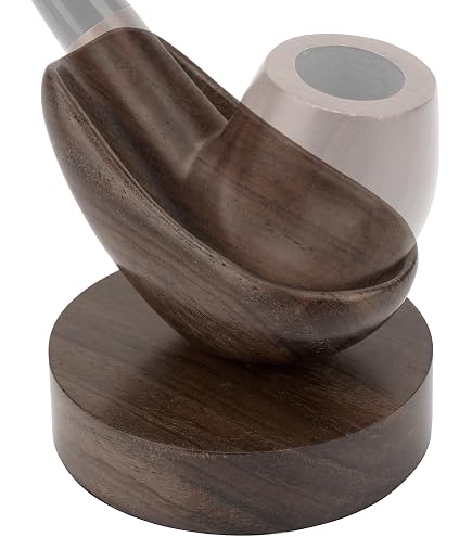 Support De Pipe à Tabac En Bois Massif Avec Fente Métal - Accessoire Élégant Pour Maison