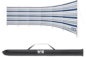 TRAIL OUTDOOR LEISURE Trail Premium Wooden Windbreak with Bag, Sun Shelter Windbreaker Privacy Screen with Metal Spikes, Reinforced Stitching, Outdoor Camping Festival Garden (5 Pole 360cm x 130cm or 7 Pole 540cm x 130cm)
