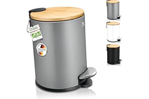 Exitoso Cestino Spazzatura da Bagno 3 Litri in Acciaio con Pedale - Cestino Cestini Cameretta Umido Cameretta Bagno - Secchio Cestino Bidone Bidoni Spazzatura Pattumiera Esterno Bagno Bidoni Bidone