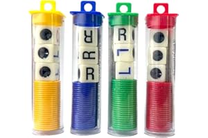 GRUVOX 4 PCS Dice Game Left Center Right Sided Round Corner Dice Set Fun Four Color Game Dice Interactive Toy Left Right Centre Dice Game Four Color Round Corner Dice Set