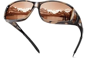 URUMQI Fit Over Glasses Sunglasses Womens Men with UV400 Protection, Anti Glare Sunglasses Over Glasses, Polarised Wrap Around Sun Glasses Suitable for Daily Wear & Outdoor