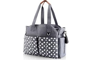 Homlynn Baby Wickeltasche, Reise Wickeltasche Bote Messenger mit Kinderwagenriemen, 12 Taschen Großer Stauraum für alle Babyzubehörteile