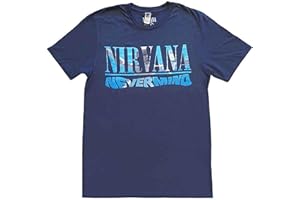 Nirvana T Shirt Live on Stage Band Logo Nouveau Officiel Homme Navy Bleu