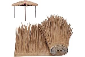 HEMORE Roof de chaume, 50x100cm Rouleau d'herbe Mexicain Artificiel, toiture de chaume de chaume étanche et couchée, PE Bendable PECh pour Palapa Hut Bar Decor