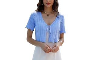 Gyabnw Bolero Mujer Bolero Elegante Cárdigan Cárdigan De Manga Corta Chaqueta Bolero Festiva con Cordones Chaqueta Blazer De Verano Chaqueta Bolero para Vestidos De Noche Boda Vestido