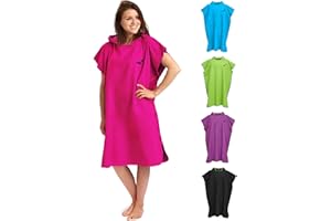 Fit-Flip Poncho Towel - Microfibre Changing Robe Adult - Swim and Surf Beach Robes - Quick Dry Hooded Swimming Towel for Men and Women