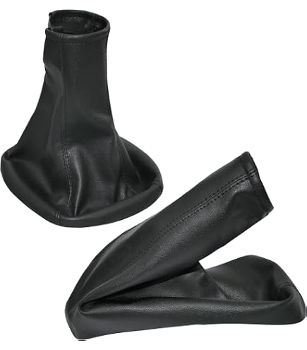 Soufflets Cuir Levier De Vitesse Et Frein à Main Pour Opel Astra G (1998-2009) - Noir, Coutures Noires - 11