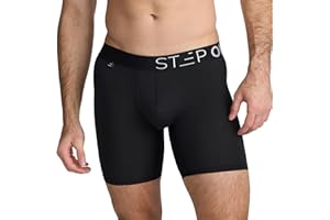 STEP ONE Mens Boxers Shorts, 1 Pair, Anti Chafing Underwear for Men, Moisture-Wicking Boxer Shorts with 3D Pouch. Fabric Made from Organic Bamboo