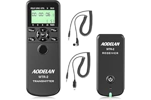 AODELAN WTR2 Kabelloser Fernauslöser Timer für Nikon D5300, D850, D810, D700, D500, D4, D5, D4s, D3100, D5000, D7200, D600, D610, D750, D3200, D3300 Replace MC-DC2, MC-36