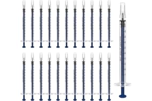 Episkey 50pcs 1ml Plastique Seringue avec Tube, Seringues stériles emballées pour Laboratoire Industrie Cuisine Animaux Jardin (50, 1ml)
