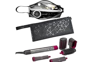 DXIA Borsa da Viaggio in Pelle PU Portatile Custodia per Dyson Airwrap, Supersonic Hair Dryer, Borsa Impermeabile per Asciugacapelli, Borsa da Viaggio Antipolvere, Custodia da Viaggio (Nero)