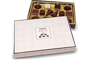 :DIABLO Diablo No Added Sugar Luxury Chocolate Gift Box - Gluten Free, Celebration of Any Occasion, Birthday, Anniversary chocolates Gift Set - Assortment of Flavors, Ideal for Gifting - 14 Pieces, 1 Pack