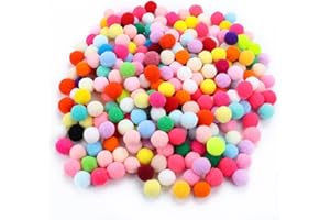 KUDLE Mini Pompons Bunt, 500 Stück Pompons zum Basteln 25mm, Pompons Bälle für Dekorieren Verzieren Nähen Handwerk Herstellung DIY Handwerk Farbenfrohe Bastelarbeiten Kindergarten Basteln Kinder Erwachsene