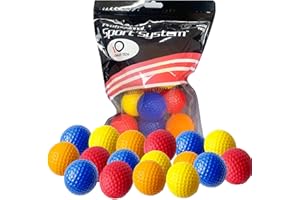 FINGER TEN Lot de 12 24 balles d'entraînement de Golf - pour Homme et Femme - pour la Maison, l'extérieur, Le Jardin - Rouge, Orange, Jaune, Bleu