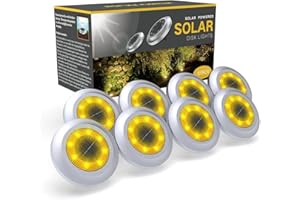 Torchtree 2023 Upgraded Solar Lights Outdoor Garden,Solar Ground Lights, Disk Lights Decking Lights Solar Powered for Lawn Pathway Yard Landscape Walkway（8 Pack Warm White