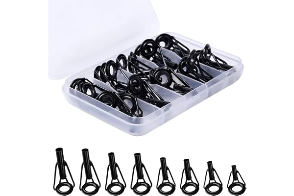KINBOM Fiskespö Reparationssats Wrap, 1,8-3,2mm Rostfritt Stål Rod Tip Repair Kits med Plastlåda Fiskespö Keramiska Styrringa