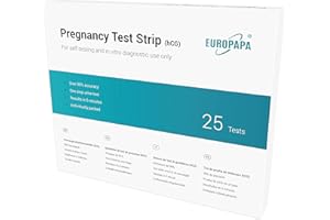 EUROPAPA® Healthcare Confezione Da 25 Test Di Gravidanza Ultrasensibili - Test Di Gravidanza Precoce - Test Di Gravidanza - Test Di Gravidanza Precoce (25 Pezzi)