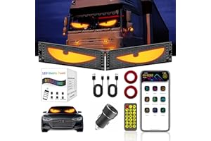 DRIVENOVA Devil Eyes Light For Cars LED Eyes for Truck Car, Dynamic Programmable LED Running Sign Illuminated Sign with App Control and Remote Control for Car Truck (120 x 595 mm), Pack of 2