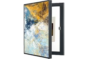 Hengqiyuan Coperchio Contatore Elettrico Decorativo Interno Nascondi Contatore Coperchio Decorativo Moderno Scatola Elettrica Scatola Contatori Copertura Decorazione Dipinti 40x50cm,Nero