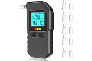 woeaozy Ethylotest Electronique - Alcotest Numerique avec 10 Embouchures, Etiloteste Electronique, ethylometre mesures de Haute précision, pour Tests personnels domestiques, MR1101 (MR1101-0723)