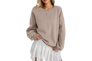 Tomwell Sweatshirt Damen Oversized Pullover Herbst Winter Rundhals Pulli Fleecepullover Langarmshirt