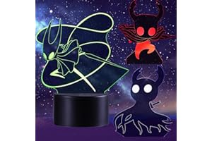 QQAAMZ Hollow Knight Game Lámpar 3d Luz De Noche 16 Colores Control Remoto Touch Led Lampara Decorativa Para Habitación De Niños Anime Gadget Lampada De Regalo De Cumpleaños 3 En 1