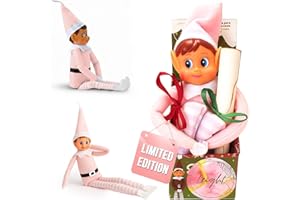 LEIGHT Elfo In Vinile Morbido Con Cappello E Targhetta, Il Più Piccolo Elfo Pieghevole Al Mondo 40 Cm Sullo Scaffale Accessorio Natalizio Per Bambini E Bambine (Céline Roso)