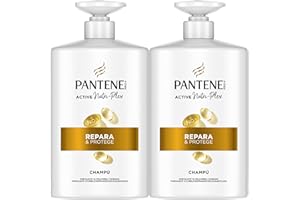 Pantene Pro-V Repara Y Protege Champú 2x1000ML, Dispensador, Pelo Seco Y Dañado. Limpia Y Protege Los Enlaces Capilares. Sin Siliconas. Active Nutri-Ple