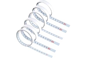 6 stycken självhäftande måttband 2 m + 1 m metrisk inklusive 2 m +1 m vänster till höger, 2 m +1 m höger till vänster, 2 m + 1 m mitten till vänster till höger, måttband för limning måttband