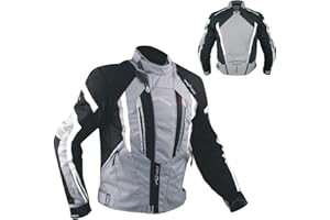 A-Pro Giacca Cordura Moto Tessuto Impermeabile Sport Touring Sfoderabile Grigio XL