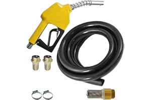 AMUR PISTOLA GASÓLEO - PISTOLA AUTOMATICA - set pistola trasvase gasóleo Paket 2 con MANGUERA DE GOMA, PISTOLA AUTOMÁTICA, VÁLVULA DE NO REGRESO y ACCESORIOS DE CONEXIÓN - pistola para bomba trasvase