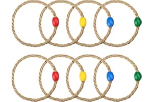 Shappy 8 Pièces Palet Palet Cercle de Lancer Jeu de Jardin Palet de Corde en Bois Jouets d'Extérieur d'Anneau de Lancer en Bois pour Jeu du Palet d'Intérieur et d'Extérieur