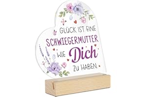 Putuo Decor Acryl Deko Tischaufsteller – Glück ist eine Schwiegermutter wie Dich zu haben – Geschenk für Schwiegermutter, Muttertag, Geburtstag, Hochzeit, Dankeschön Deko