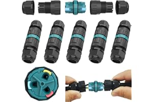 Caja de conectores conector de cable exterior, CTRICALVER IP68 cable eléctrico de conexiones impermeable A.W.G: 20-13, para cables de conexión de 2 pines / 3 pines (5 piezas)